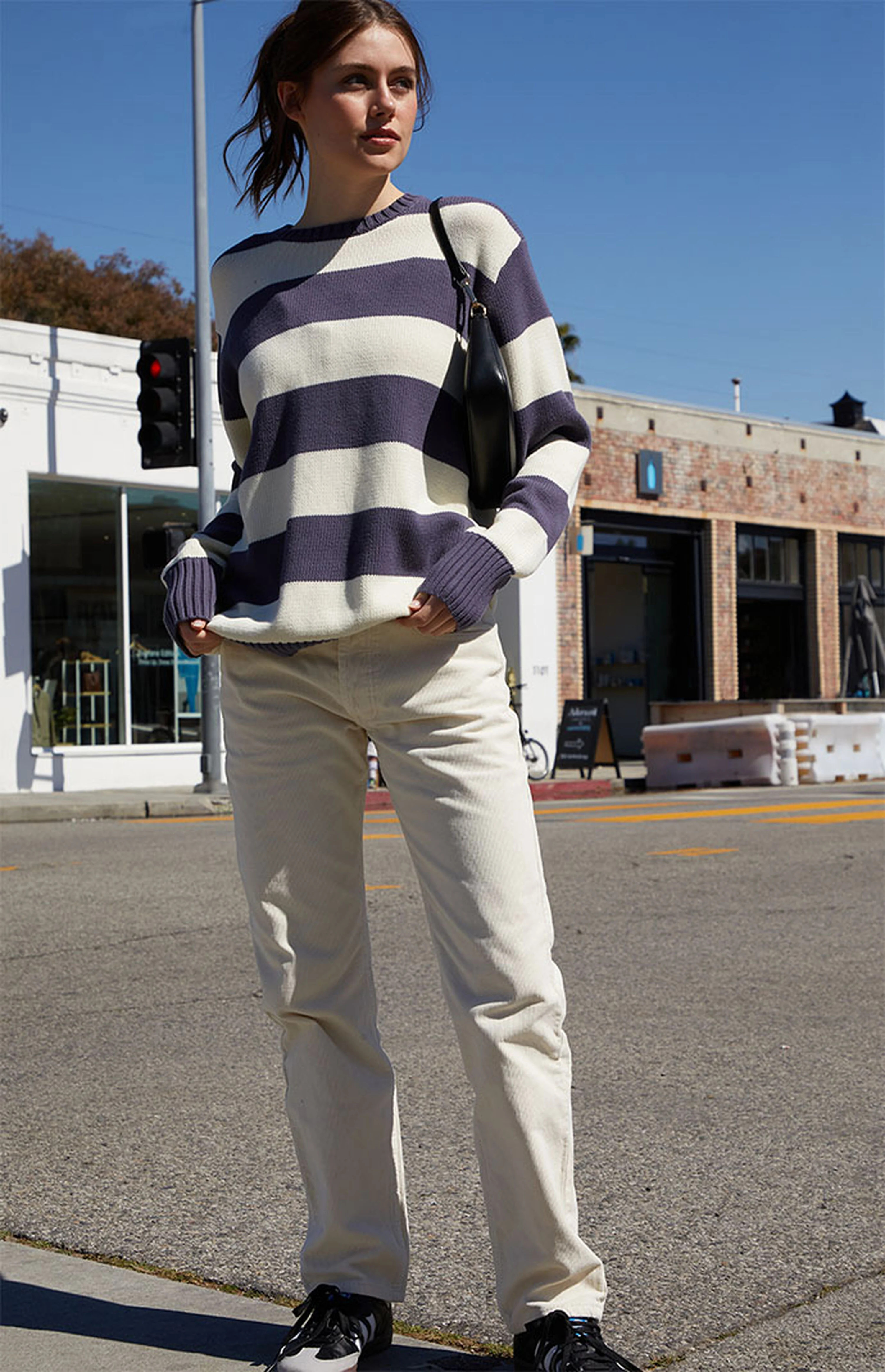 John Galt Cream & Navy Striped Brianna Sweater | PacSun