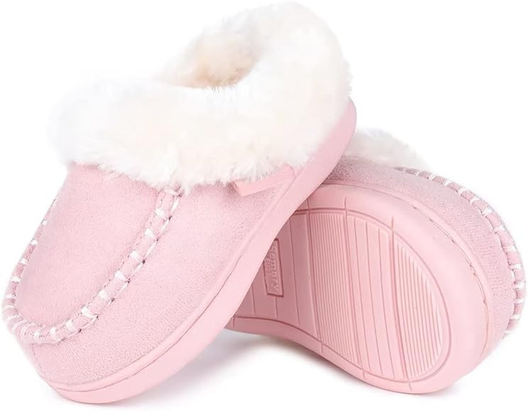 FANTURE Toddler Kids House Shoes Slippers with Memory Foam Fuzzy and Warm Cozy Comfort Fleece Clo... | Amazon (US)