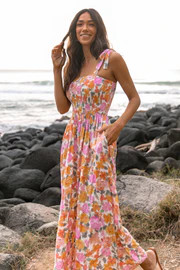 Raffael Shirred Jumpsuit - Pink Floral | Petal & Pup (US)