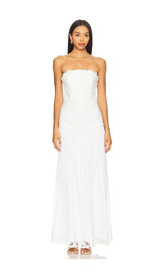 Favorite Norelle Strapless Pleated Dress in White

              
    
        
        
        ... | Revolve Clothing (Global)