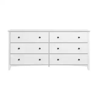 Camaflexi Shaker Style 6-Drawer White Dresser 31.25 x 59 x 19.25 SHK213 | The Home Depot