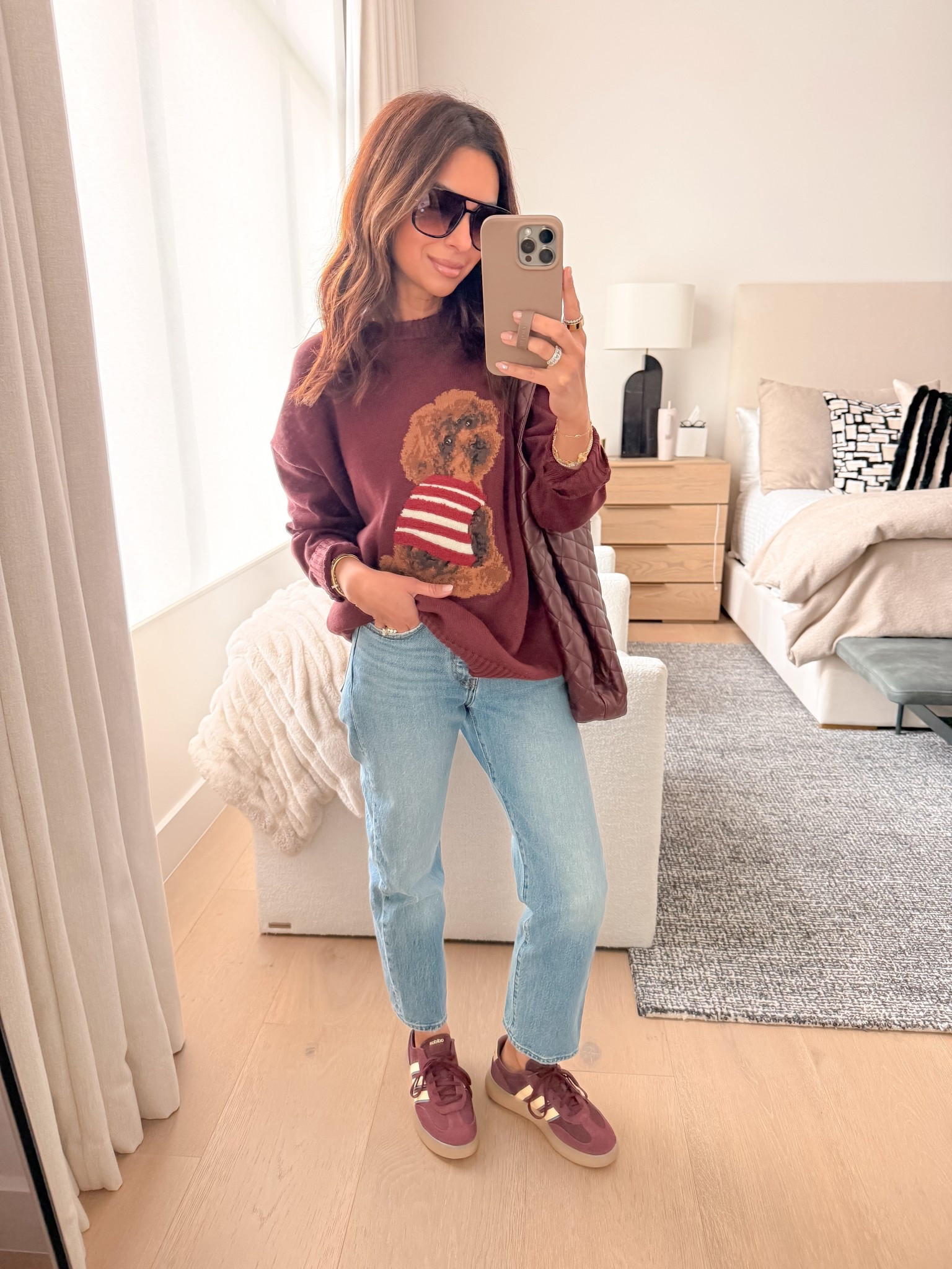 Wearing an xs in doodle sweater & size 25 (one size up) in Levi's in the shorter inseam!

#LTKPetite