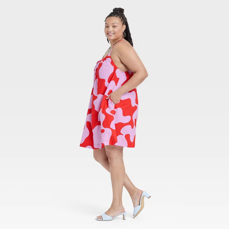 Women's Plus Size Sleeveless Cross Back Woven Dress - Ava & Viv™ | Target