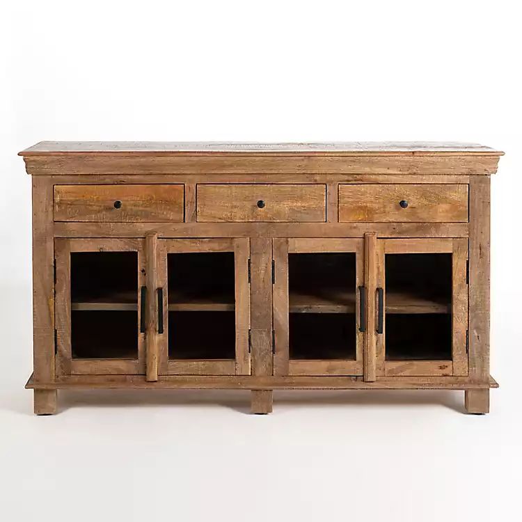 Easton Mango Wood 4-Door Cabinet | Kirkland's Home