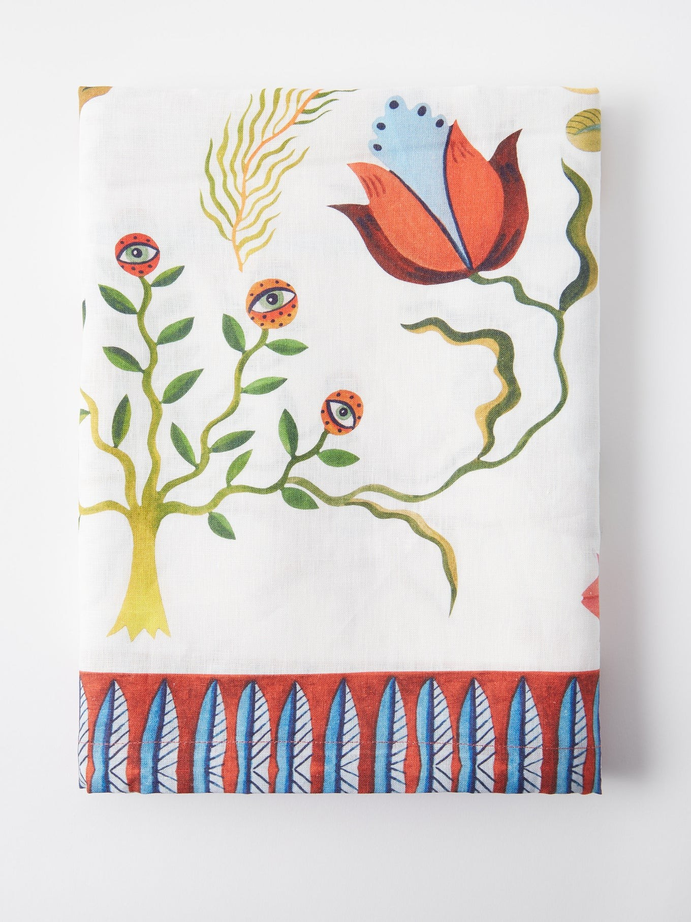 Turning Tulips-print linen tablecloth | La DoubleJ | Matches (UK)