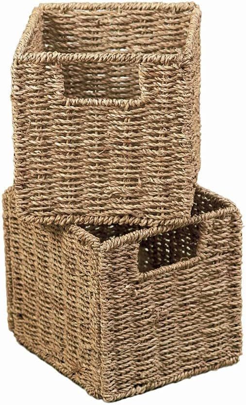 The Lakeside Collection Set of 2 Seagrass Storage Baskets | Amazon (US)