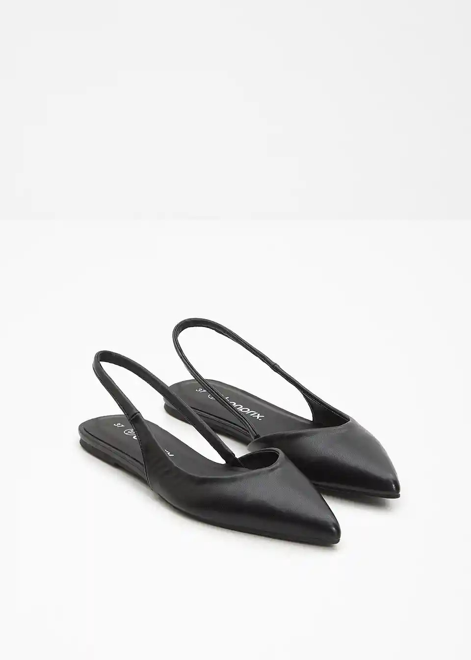 Modische Sling Ballerina mit V-Ausschnitt - schwarz | bonprix | Bonprix DE