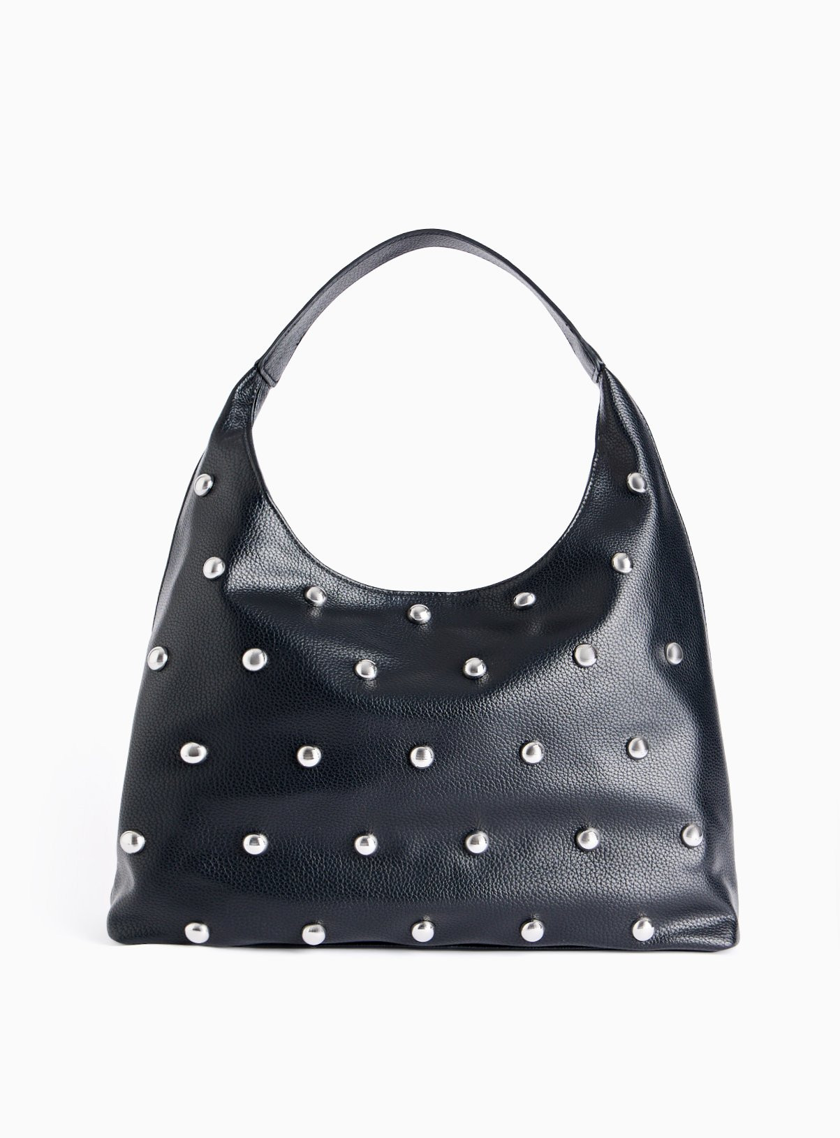 Black Faux Leather Studded Slouch Shoulder Bag One Size | Tu Clothing