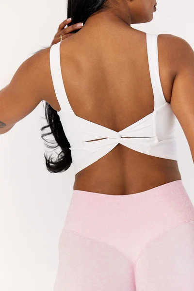 Astoria LIVE LUXE Crossed Sports Crop - White | astoria activewear