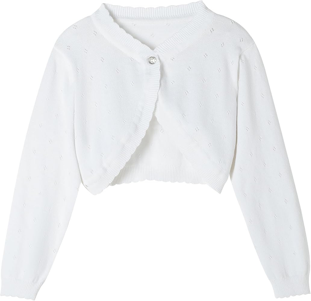 Girls Cardigan Toddler Baby Bolero Shrug Sweater Knit Crop Jacket Long Sleeve Button Closure | Amazon (US)