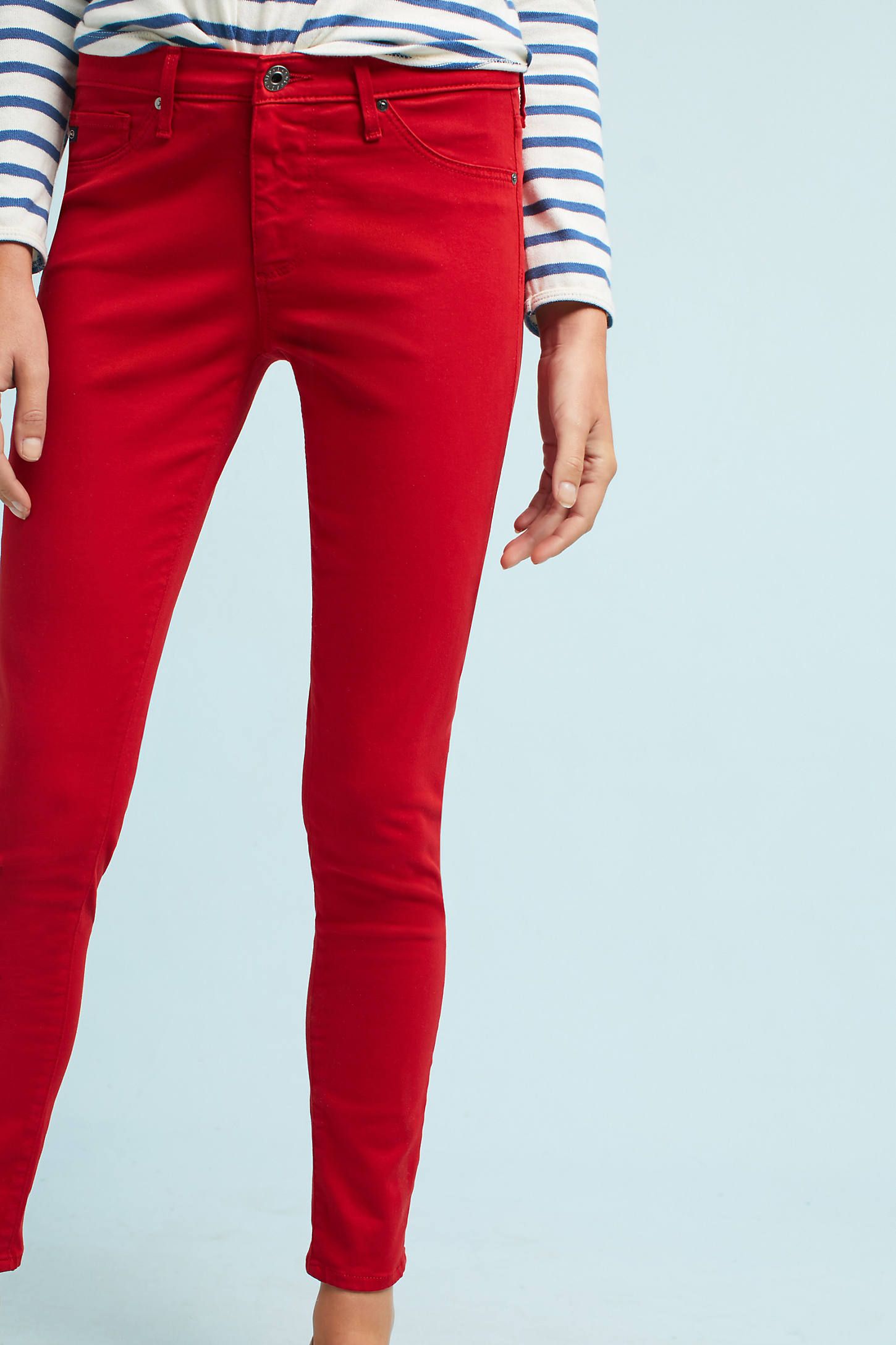 AG The Abbey Sateen Mid-Rise Skinny Ankle Jeans | Anthropologie (US)