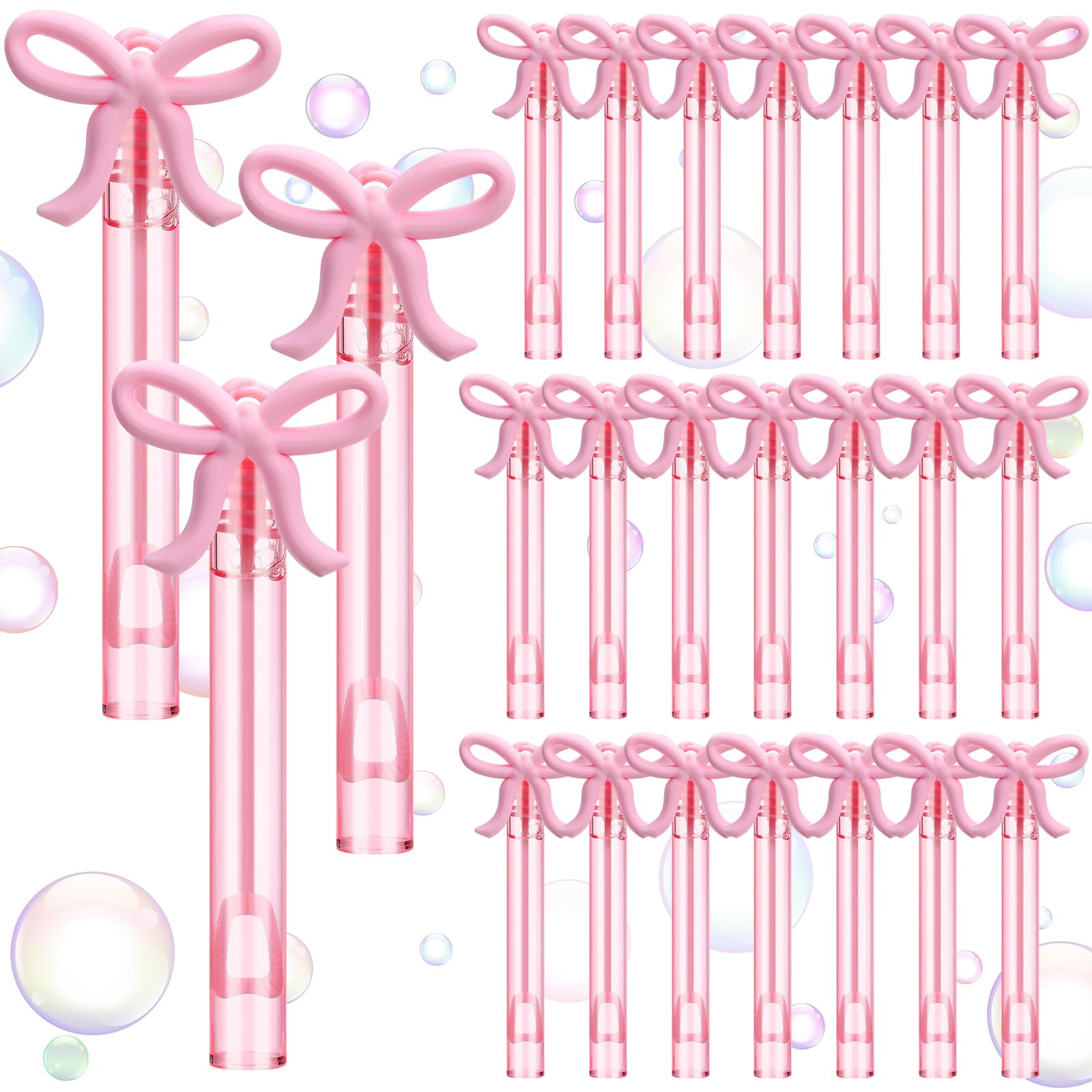24 Pcs Pink Bow Party Favors Mini Bubble Wands for Kids with Detachable Topper Retro Rodeo Classr... | Amazon (US)