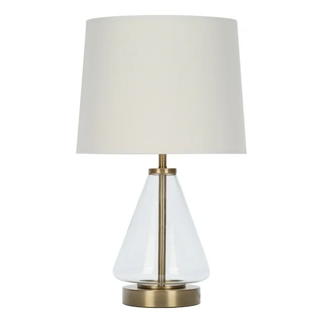 Better Homes & Gardens Glass with Brass Base Table Lamp, 18" H - Walmart.com | Walmart (US)