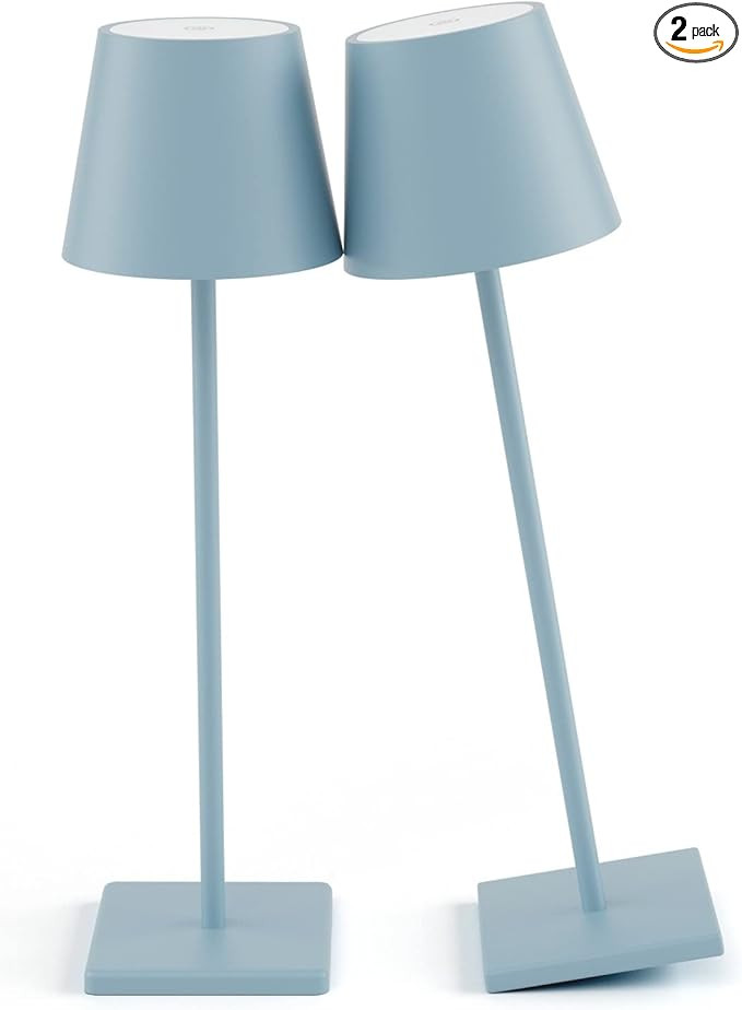 2 Packs Rechargeable LED Table Lamp,Portable Outdoor Table Lamp Cordless Table Lamps Waterproof, ... | Amazon (US)