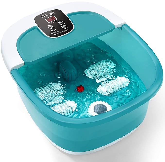 Foot Spa, ESARORA Foot Bath Massager with Heat, Bubbles, Pumice Stone, Medicine Box, Temperature ... | Amazon (US)