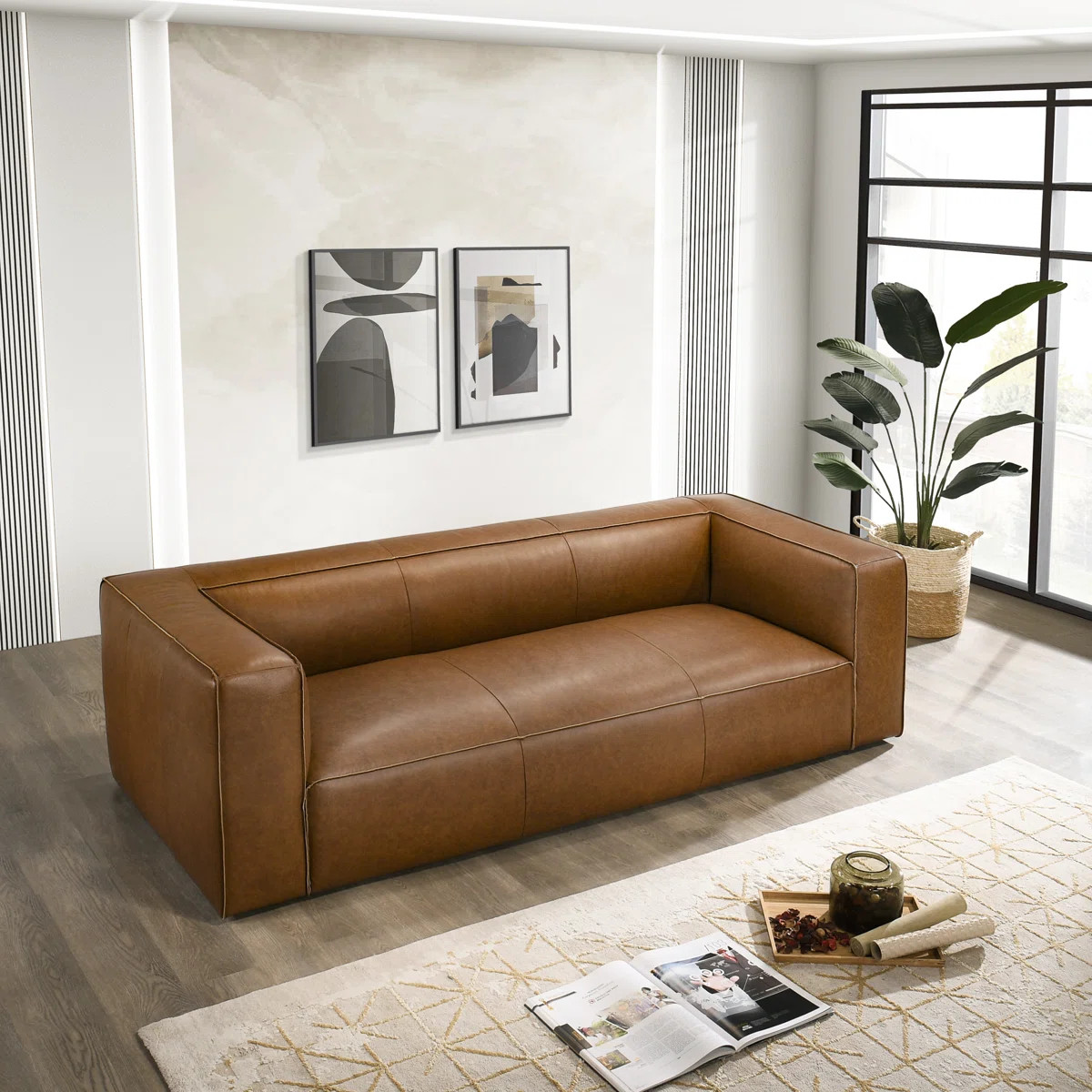Latravion Modern Luxury Genuine Leather Comfy Sofa Couch | Wayfair North America