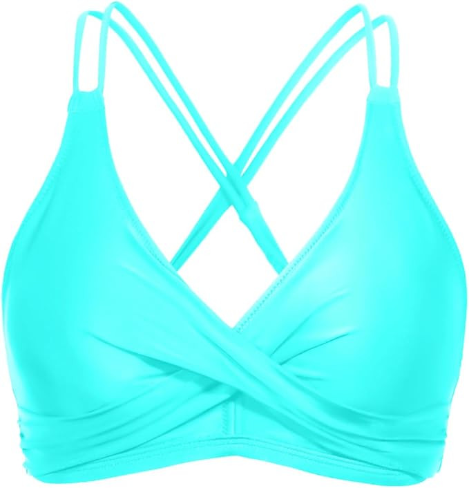 Holipick Twist Front Bikini Tops for Women - Push Up Bathing Suit Top Padded Swimsuit Top | Amazon (US)