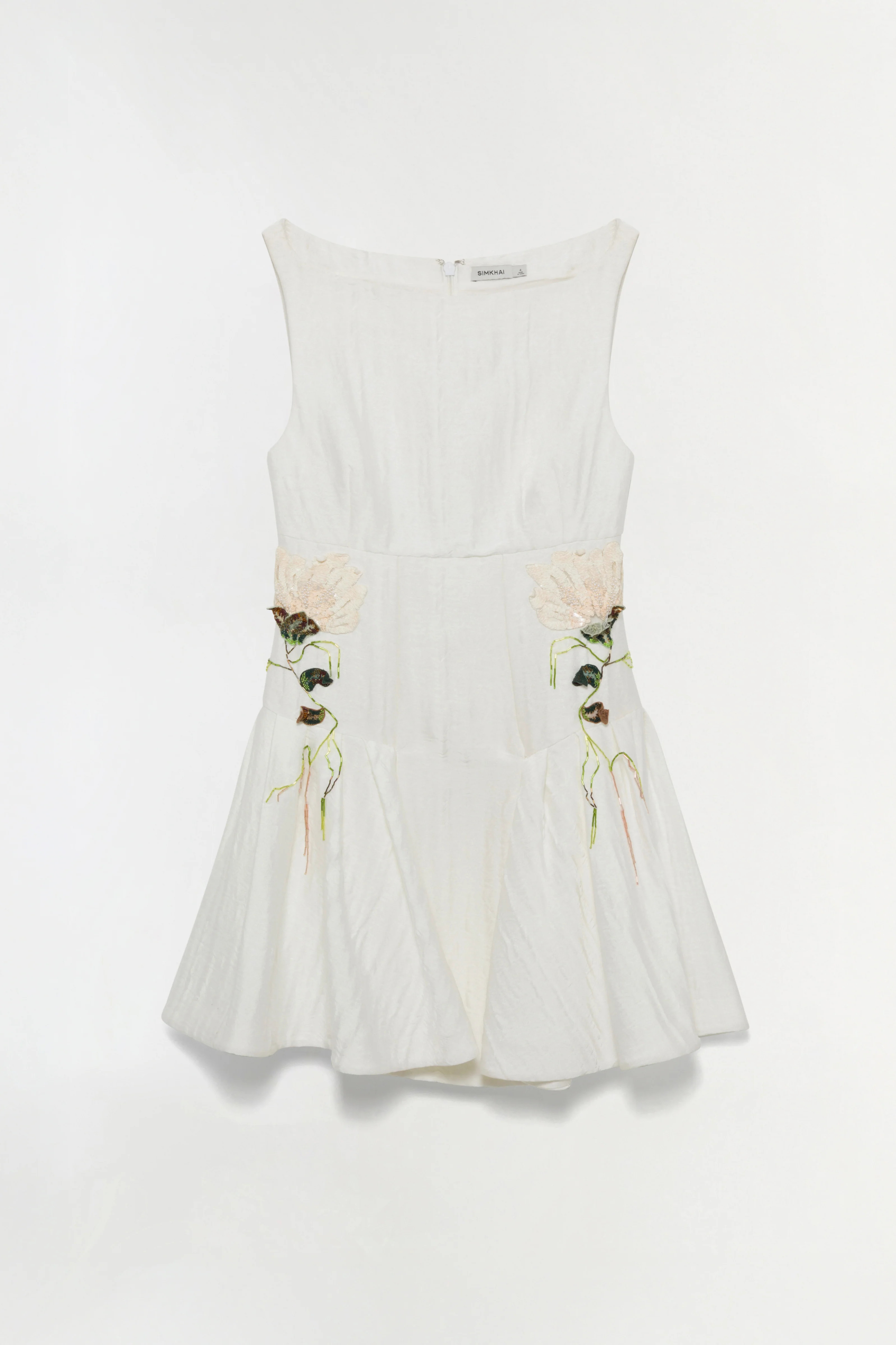 SIMKHAI Women's Calilly Floral Jacquard Mini Dress in White, Size 00 | Simkhai