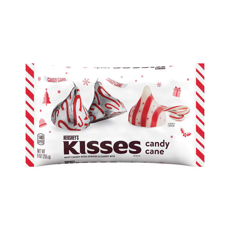 Hershey's Kisses Holiday Candy Cane Foils - 9oz | Target
