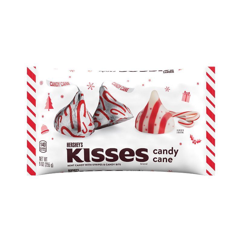 Hershey's Kisses Holiday Candy Cane Foils - 9oz | Target