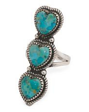 Made In India Sterling Silver Plated Turquoise Heart Ring | TJ Maxx
