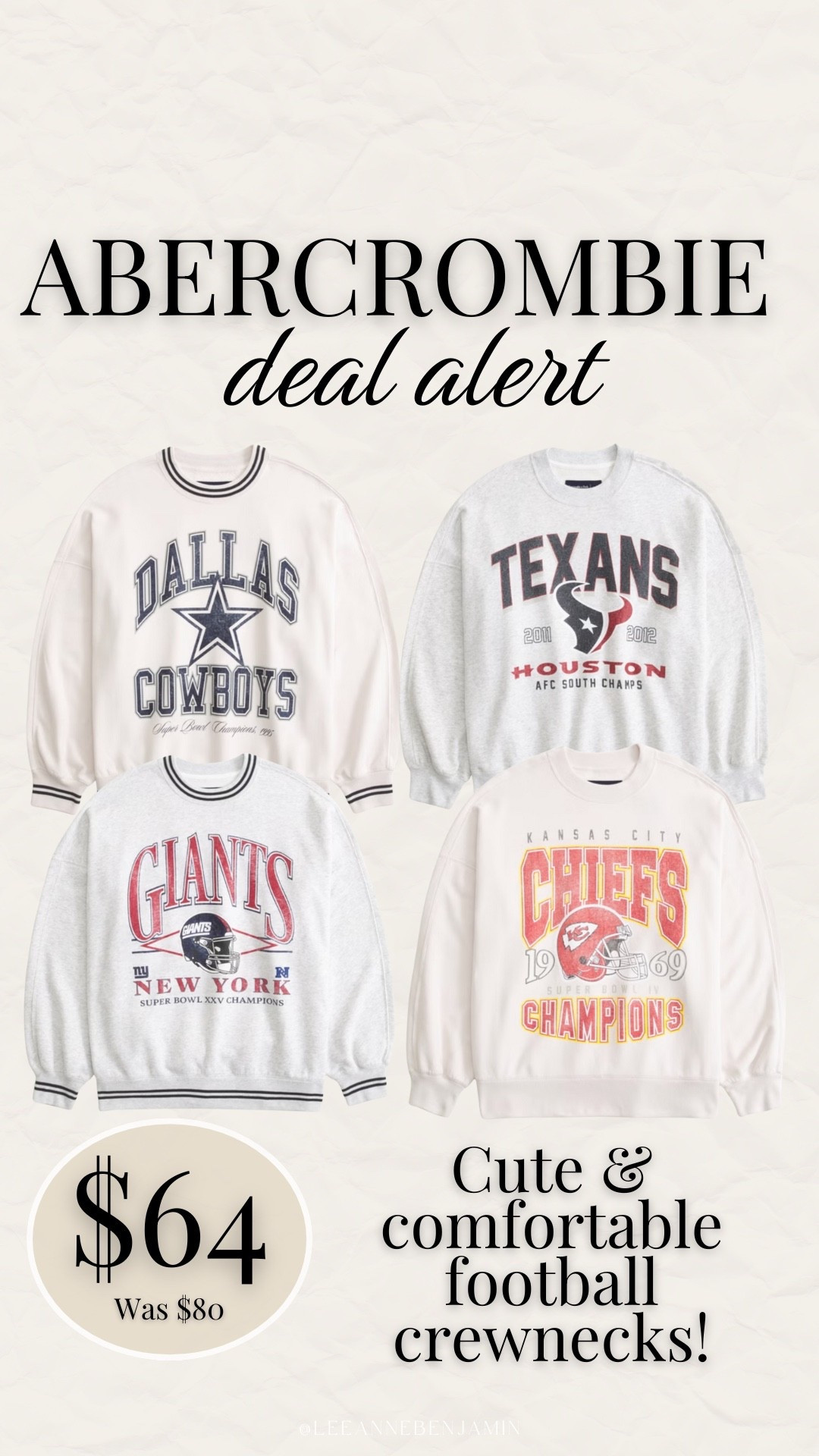 Cute & comfy football crewnecks!!

#LTKFindsUnder50 #LTKSaleAlert #LTKmomlife