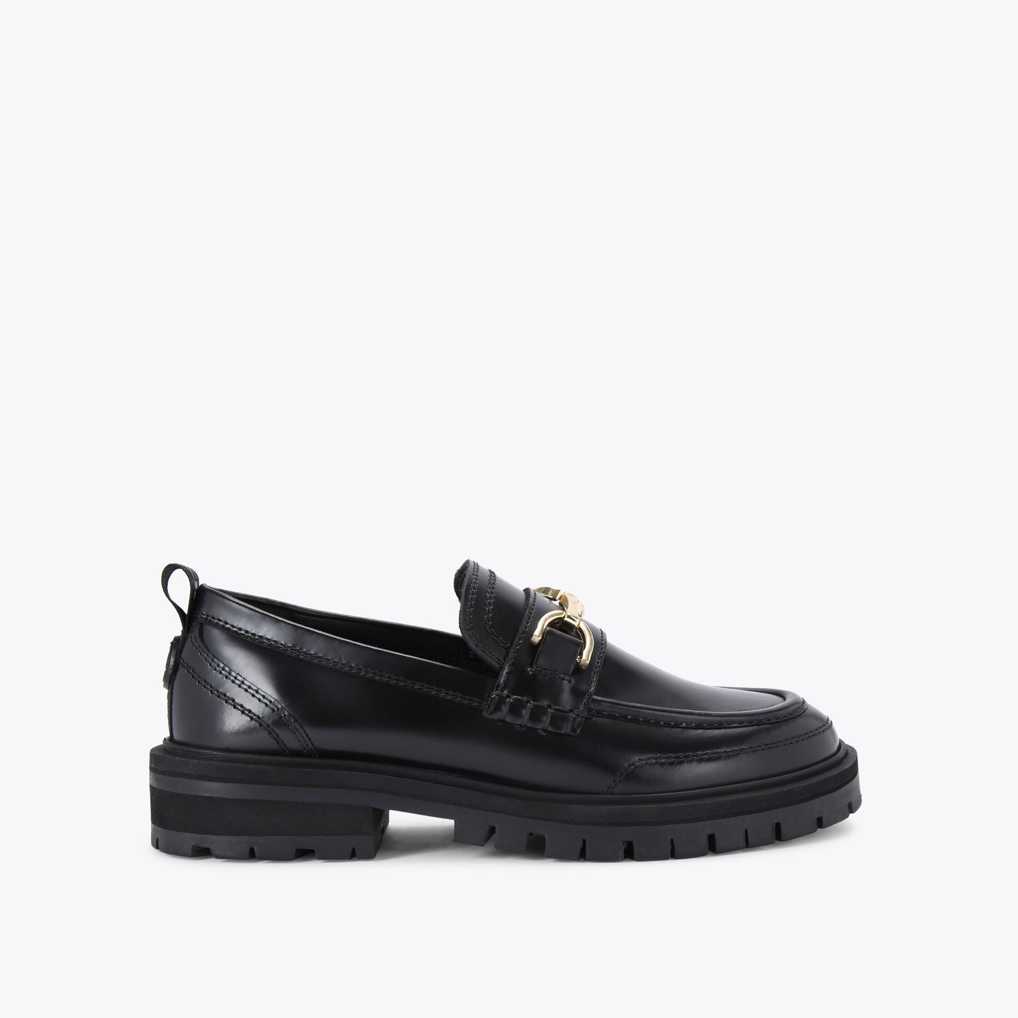MORGAN Black Leather Slip On Shoes by KG KURT GEIGER | Kurt Geiger UK