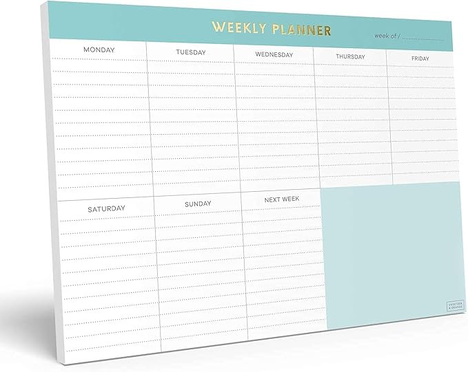 Sweetzer & Orange Weekly To Do List Pad. Minty Gold Weekly Planner Notepad with Daily Planner Age... | Amazon (US)