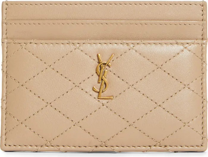 Gaby Quilted Leather Card Case | Nordstrom