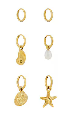 Jenny Bird Summer Huggie Set in Gold from Revolve.com | Revolve Clothing (Global)