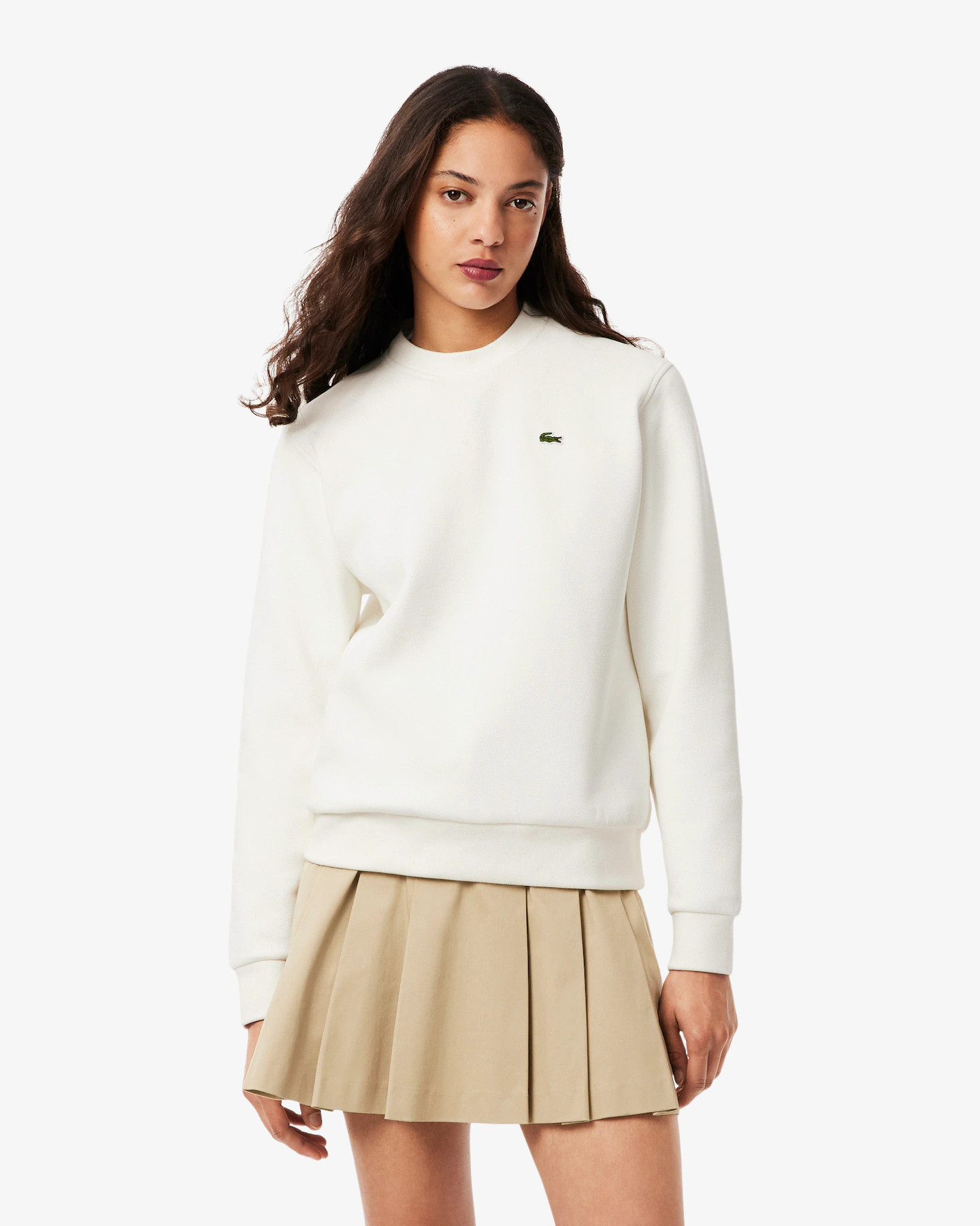 Women's Relaxed Fit Piqué Crew Neck Sweatshirt | Lacoste (US)