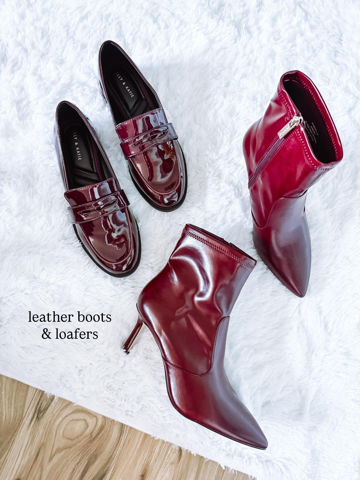 Fall boots, fall loafers, burgundy boots, burgundy loafers, leather ankle boots, leather loafers 

#LTKFindsUnder100 #LTKShoeCrush