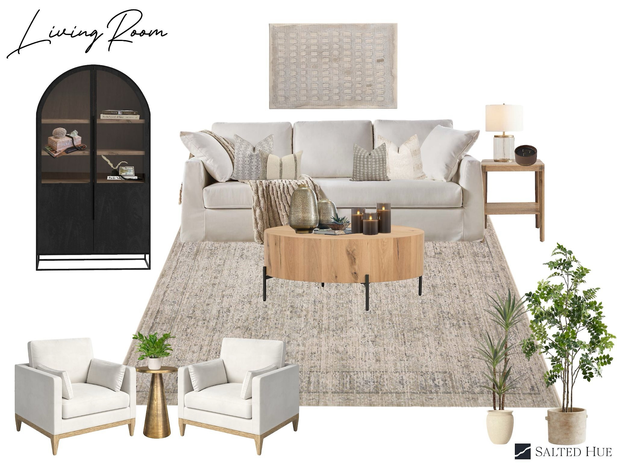 BLACK FRIDAY SALE!! 
Living Room- white sofa, wooden coffee table and black showcase 

#LTKHome