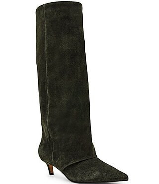 Steve Madden Luca Suede Cuffed Kitten Heel Boots -  5.5 | Dillard's