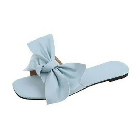 CYMMPU Women s Slippers Clearance Sandals Women Flat Slippers Open Toe Bow-Knot Comfy Beach Roman Sh | Walmart (US)
