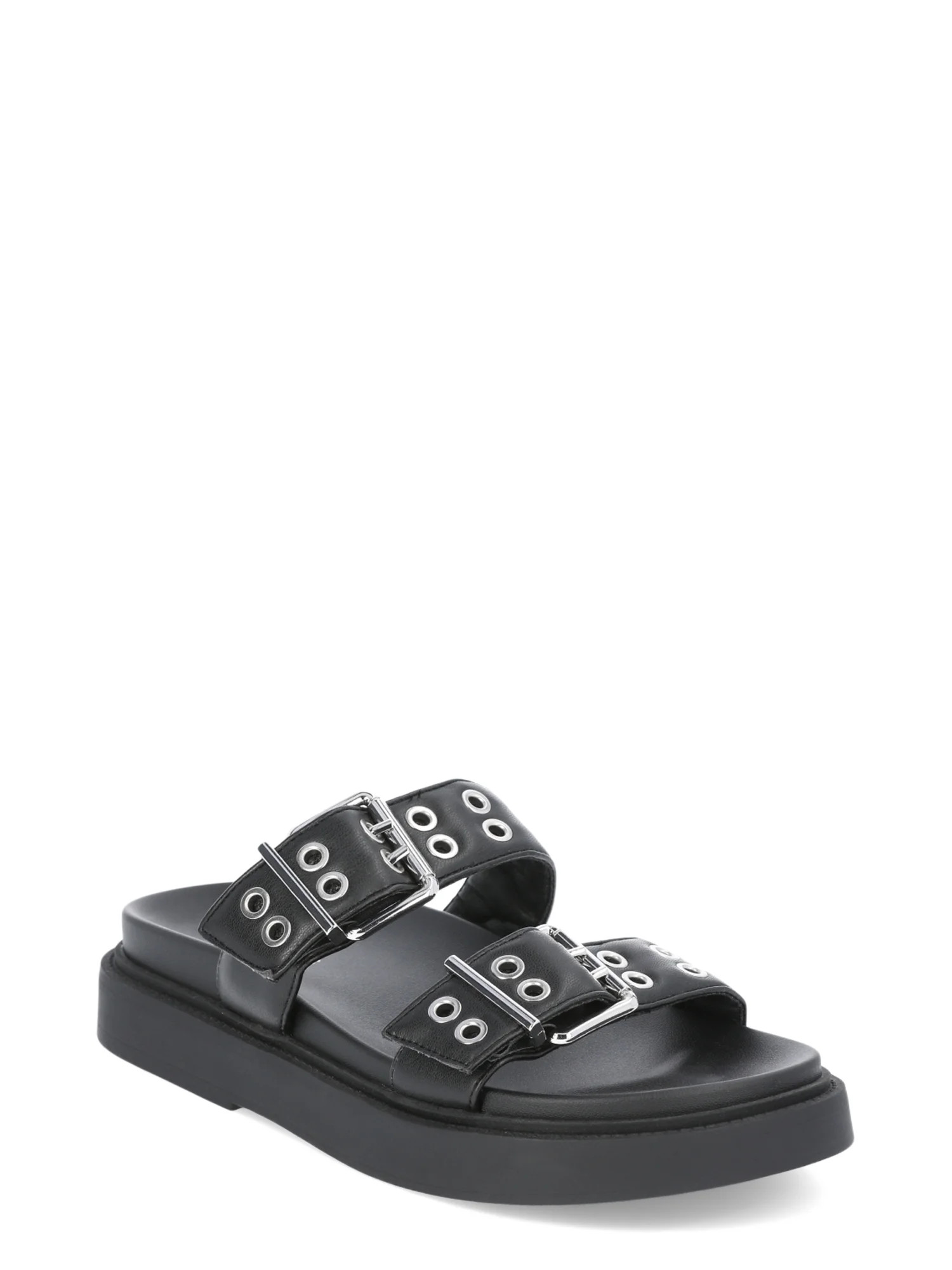 No Boundaries Women's Buckle Slide Sandals | Walmart (US)