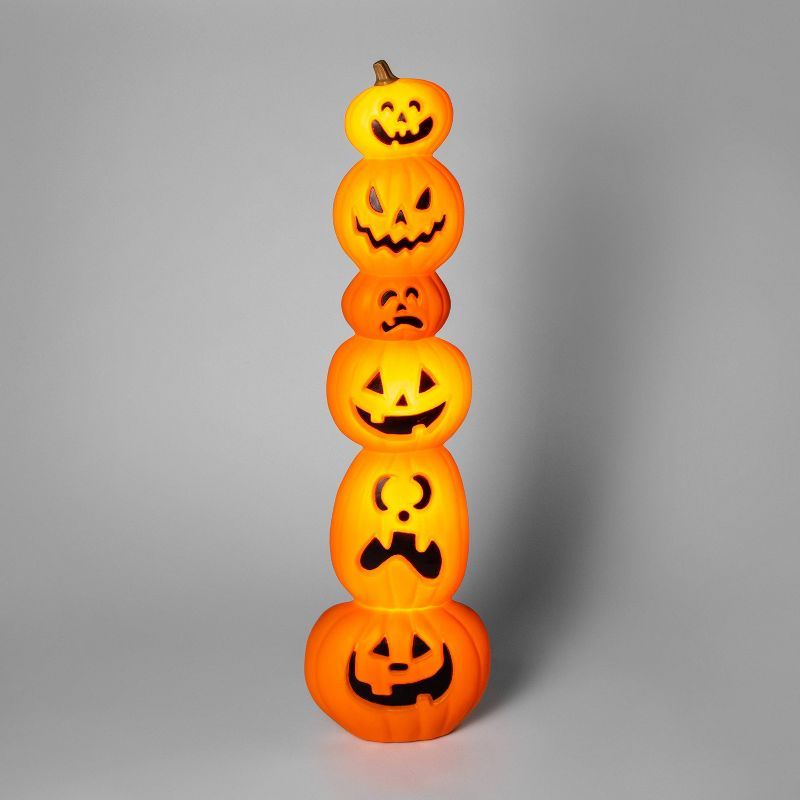 47&#34; Light Up Stacked Pumpkin Halloween Decorative Yard Stake - Hyde &#38; EEK! Boutique&#8482... | Target