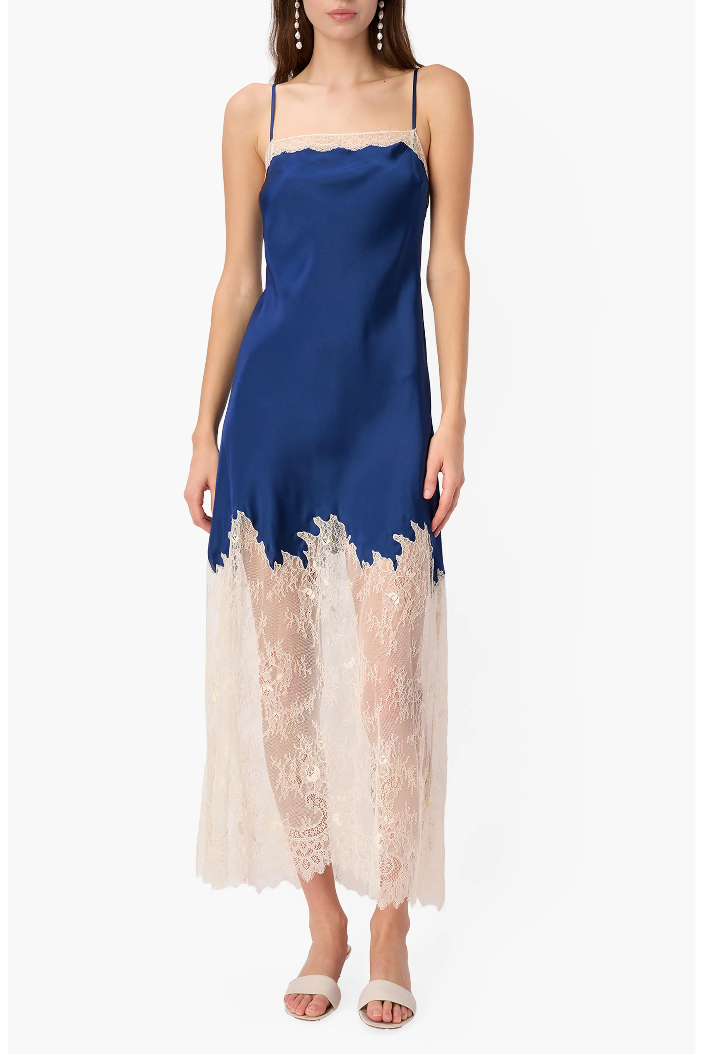 Verity Sheer Lace Trim Silk Slipdress (Women) | Nordstrom | Nordstrom