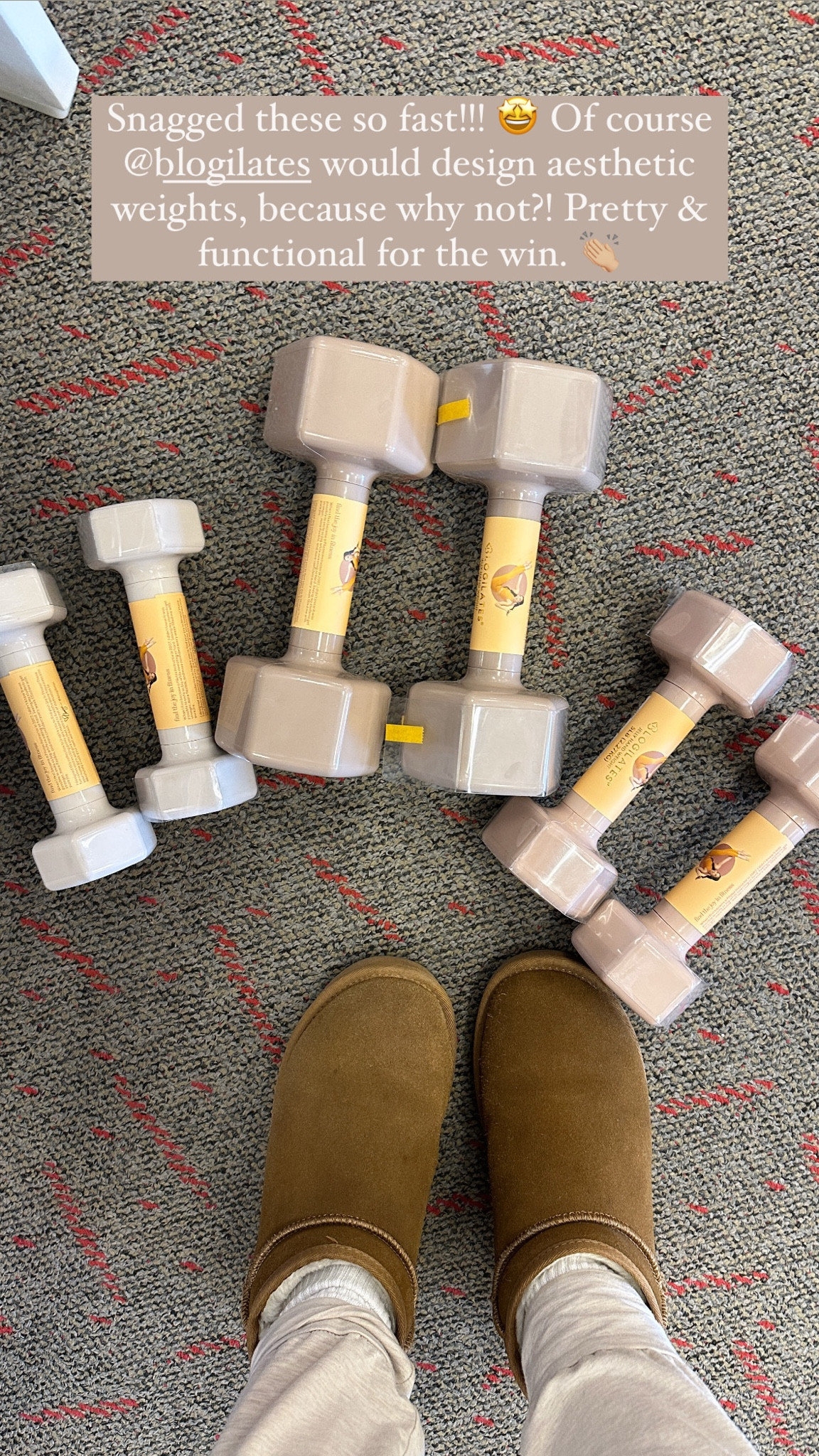 New arm weights aesthetic 🫶🏼🤩 The workout equipment by @blogilates are top notch, especially these free weights. Pretty and functional. ✔️ 3, 5 & 10 pound weights for your home workouts or in the gym!! Stopped into my local target and also got to try on the Blogilates line! It’s seriously so cute in the fabrics are so soft!!  Linking some of the new arrivals at target below! 

Home gym, workout gear, fitness routine, arm weights, hand weights, free weights, dumbbells, 75 hard, LTK 30 hard, workout clothes 

#LTKActive #LTKFitness #LTKSeasonal