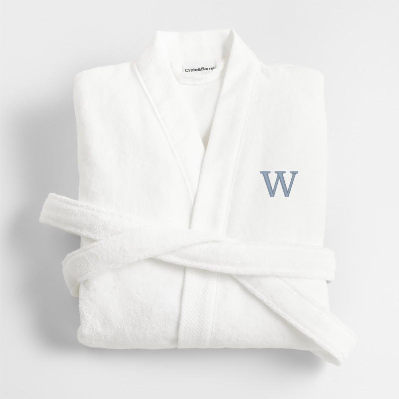 Organic Turkish Crisp White Cotton Bath Robe L/XL + Reviews | Crate & Barrel | Crate & Barrel