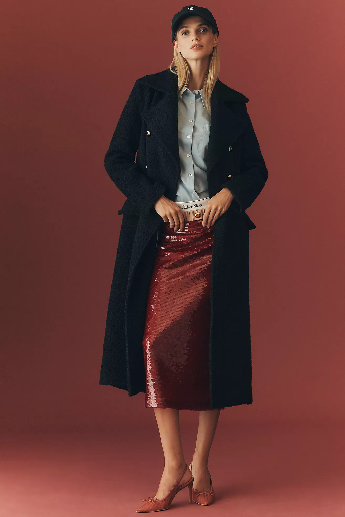 Maeve Sculpted Wool Blend Double-Breasted Coat | Anthropologie (US)