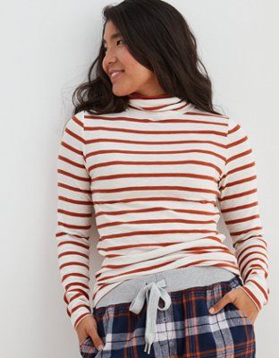 Aerie Long Sleeve Ribbed Turtleneck | American Eagle Outfitters (US & CA)