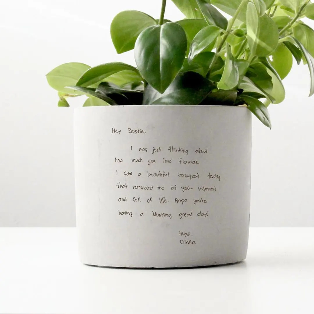 Personalized Handwriting Message Birthday Gift, Custom Actual Hand Written Message Planter Pot, H... | Etsy (US)