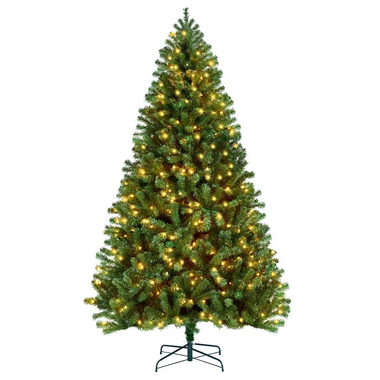 SmileMart 7.5 Ft Pre-lit Christmas Tree with Warm Lights, Green | Walmart (US)