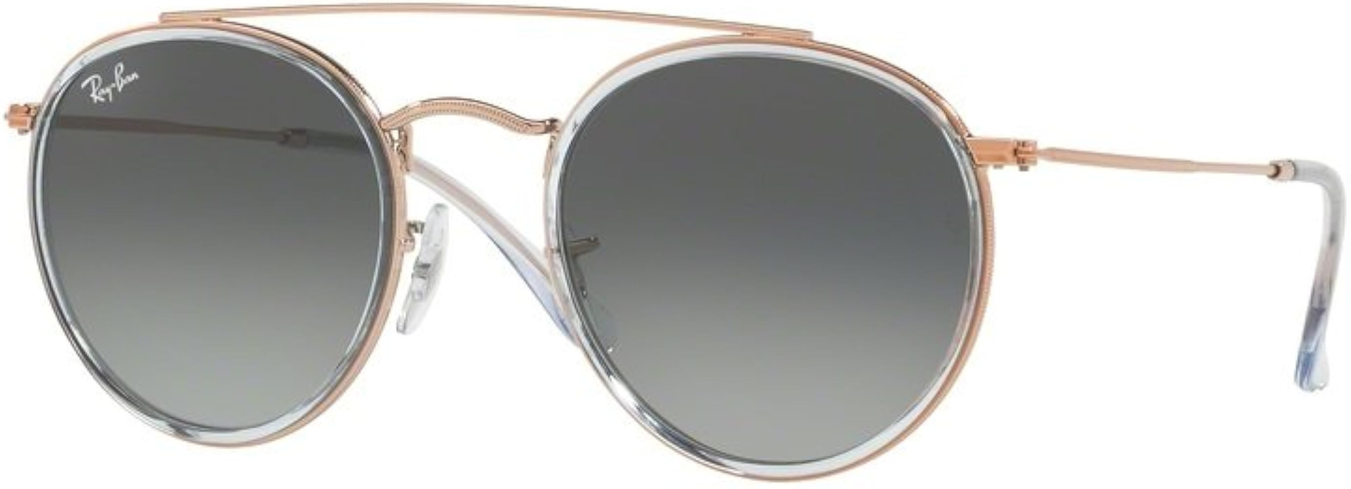 Ray-Ban RB3647N Round Double Bridge Sunglasses + BUNDLE with Designer iWear Eyewear Care Kit | Amazon (US)