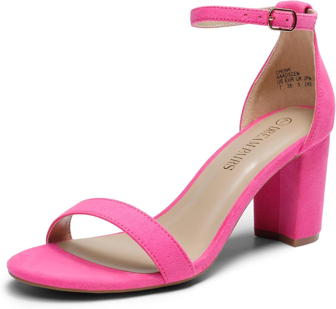 DREAM PAIRS Women's Chunk Low Heel Pump Sandals | Amazon (US)