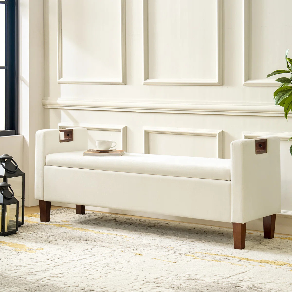 Dezaria 61'' W Solid Wood Storage Bench | Wayfair North America