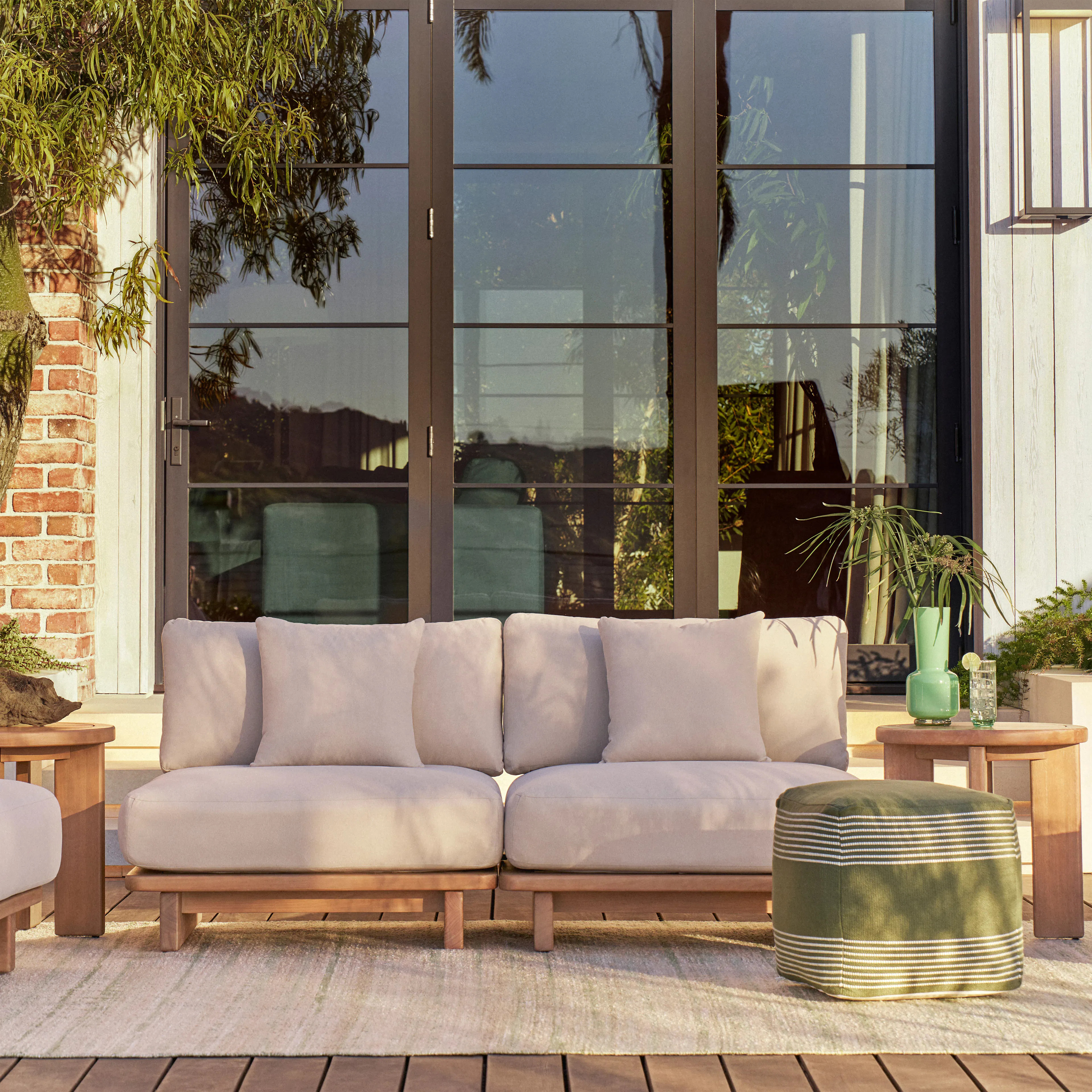 Daphne 68" Outdoor Armless Modular Loveseat - Dravite Ivory | Article
