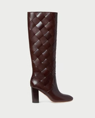 Goldy Espresso Woven Leather Tall Boot | Loeffler Randall