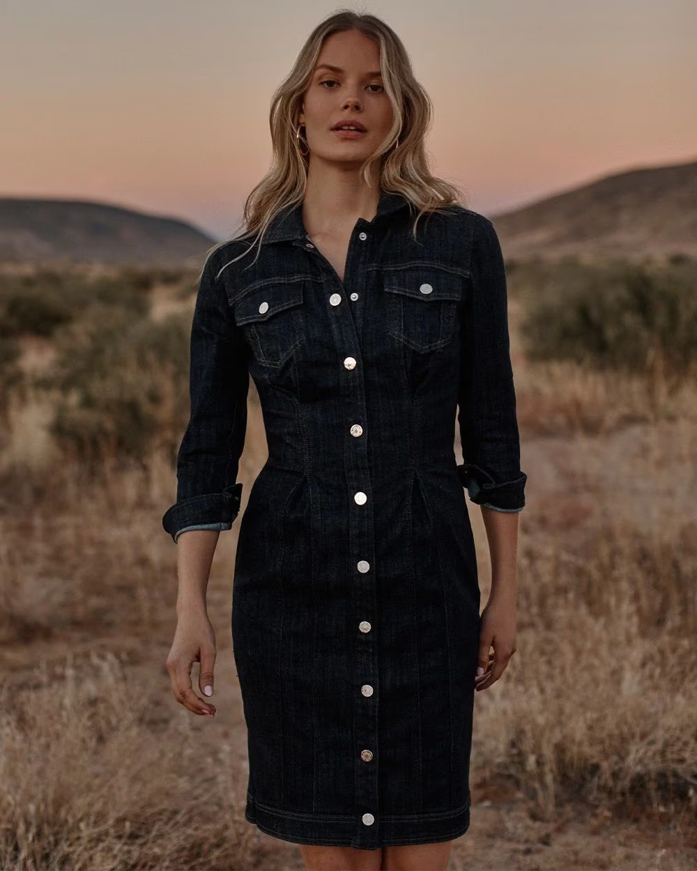Denim Shacket Dress | White House Black Market